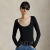 Ralph Lauren Scoopneck Bodysuit In Black