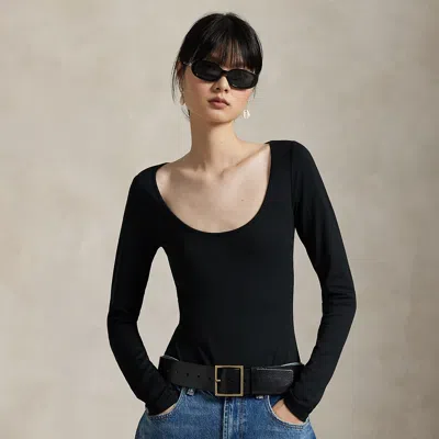 Polo Ralph Lauren Scoopneck Bodysuit In Polo Black