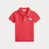 Ralph Lauren Scooter-embroidered Cotton Polo Shirt In Starboard Red