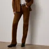 Ralph Lauren Scottie Lamb-suede Pant In Brown
