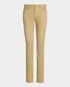 Polo Ralph Lauren Scottie Slim Suede Pants In Tan