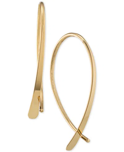 Ralph Lauren Sculptural Threader Small Hoop Earrings, 1" In Gold