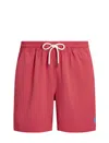 Polo Ralph Lauren Nylon Stretch Swimsuit With Logo In Nantucket Red