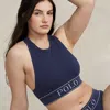 Polo Ralph Lauren Seamless Cropped Jewelneck Tank In Navy