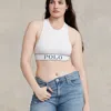 Polo Ralph Lauren Seamless Cropped Jewelneck Tank In White Cloud