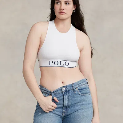 Ralph Lauren Seamless Cropped Jewelneck Tank In White