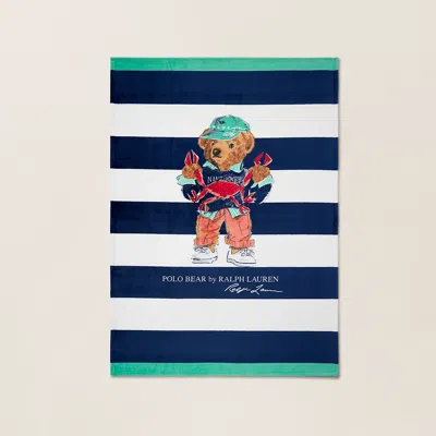 Polo Ralph Lauren Seaside Polo Bear Throw Blanket In Navy/white In Multi