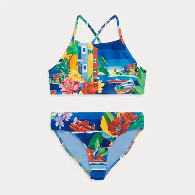 Ralph Lauren Kids' Seaside-print Two-piece Swimsuit In Multi