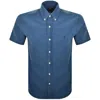 Ralph Lauren Seersucker Short Sleeve Shirt Blue In Blue