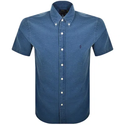 Ralph Lauren Seersucker Short Sleeve Shirt Blue