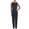 Ralph Lauren Selia Womens Sleeveless Button Detail Jumpsuit In Blue