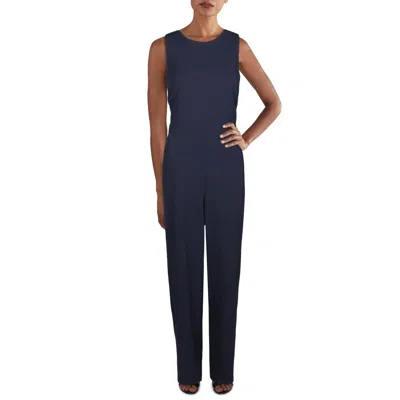 Ralph Lauren Selia Womens Sleeveless Button Detail Jumpsuit In Blue