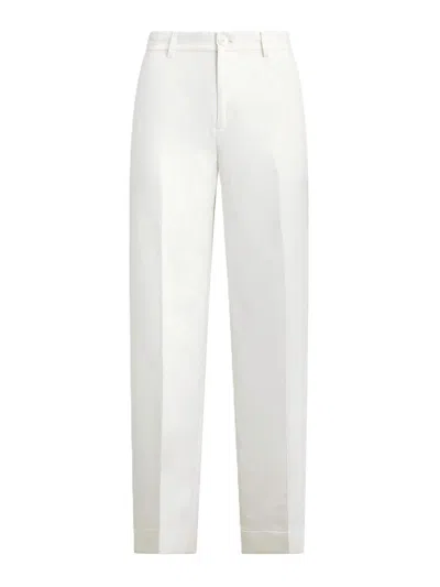 Ralph Lauren Sendon-cropped-pleated-lt Drapy Linen Visc. In White