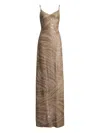 Ralph Lauren Sequin-embellished Spaghetti-strap Dress In Brown