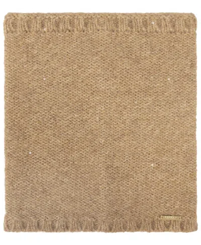 Ralph Lauren Sequin Funnel Scarf In Lauren Camel