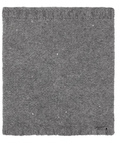 Ralph Lauren Sequin Funnel Scarf In Onyx Heather