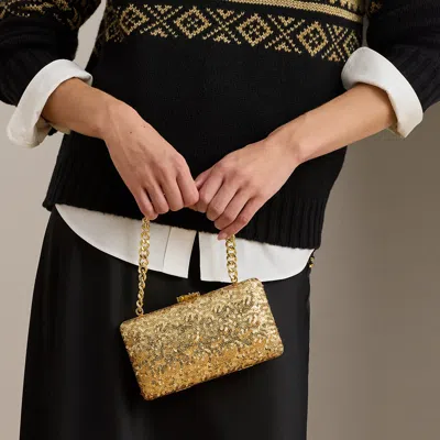 Ralph Lauren Sequined Small Franki Clutch In Gold