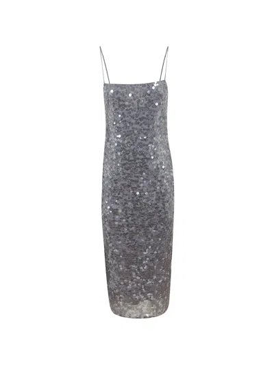 Ralph Lauren Sequin-embellished Spaghetti-strap Dress In Blue
