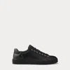 Ralph Lauren Severn Calfskin Sneaker In Black