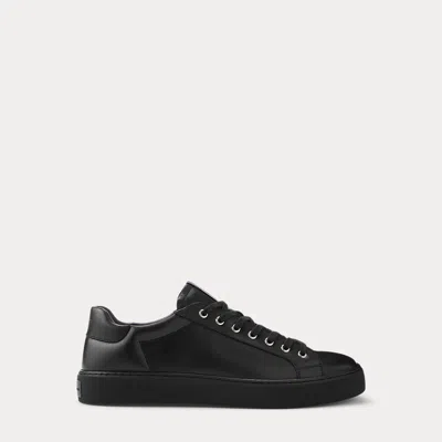 Ralph Lauren Severn Calfskin Sneaker In Black