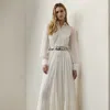 Ralph Lauren Seymour Embroidered Voile Day Dress In White