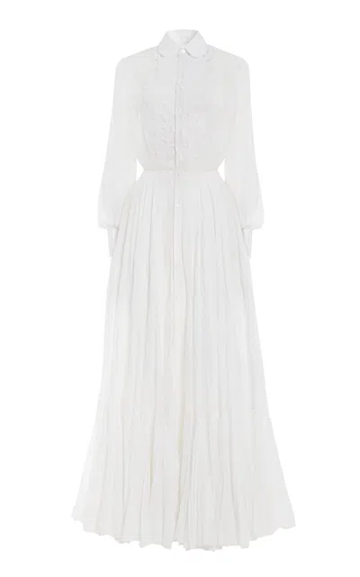 Polo Ralph Lauren Seymour Lace Cotton Voile Maxi Dress In White