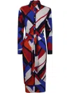 Ralph Lauren Shadny Long Sleeve Day Dress In Multi