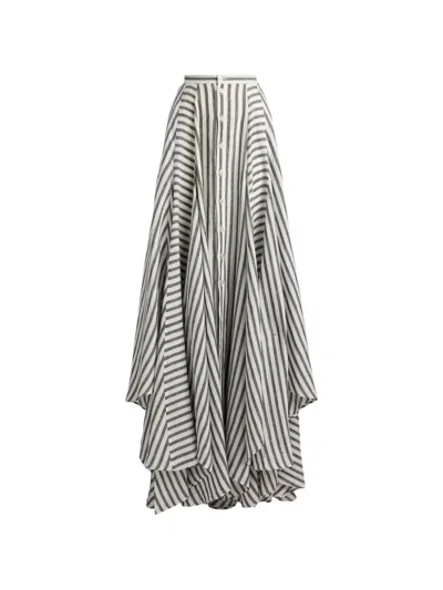 Ralph Lauren Shamus Striped A-line Skirt In Multi