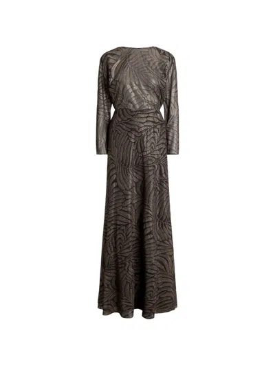 Ralph Lauren Shannen V-neck Maxi Dress In Brown
