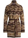 Polo Ralph Lauren Shawl Knit Self-tie Cardigan In Braun