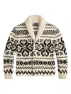 Ralph Lauren Shawl-collar Jacquard Cardigan In Neutral