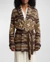 Polo Ralph Lauren Shawl Knit Self-tie Cardigan In Tan