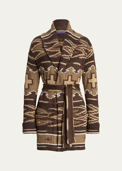POLO RALPH LAUREN SHAWL KNIT SELF-TIE CARDIGAN