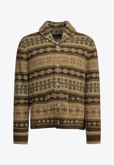 Ralph Lauren Shawl-collar Knit Cardigan In Pattern