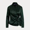 Ralph Lauren Shea Stretch Silk Charmeuse Wrap Blouse