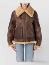 Ralph Lauren Shearling Aviator Jacket Featuring Leather Trim In Brown