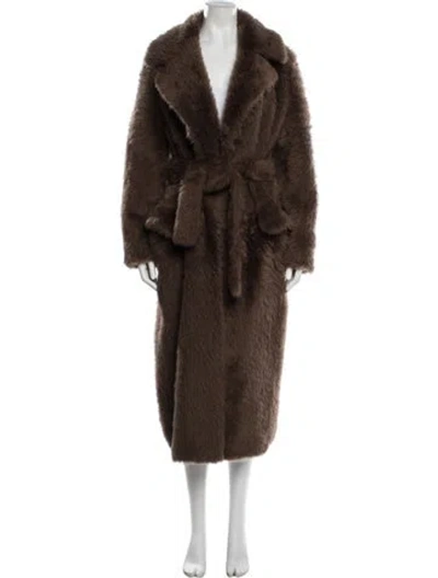 Pre-owned Ralph Lauren Shearling Faux Fur Coat In Brown