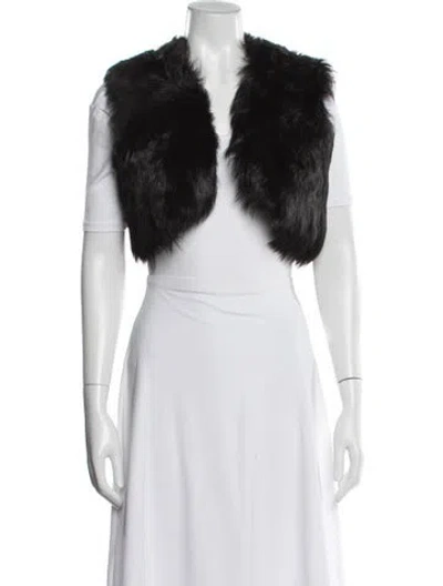 Pre-owned Ralph Lauren Shearling Faux Fur Jacket In Black