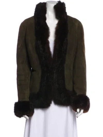 Pre-owned Ralph Lauren Shearling Fur Coat In Green
