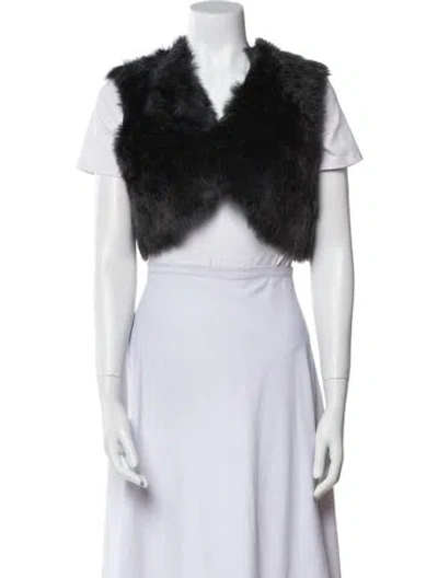 Pre-owned Ralph Lauren Shearling Fur Jacket In Black
