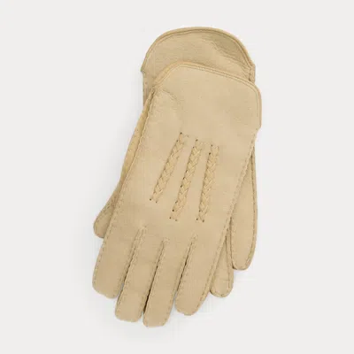 Ralph Lauren Shearling Gloves In Neutral