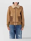Ralph Lauren Morrison Shearling-trimmed Suede Jacket In Brown