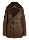 RALPH LAUREN SHEARLING KROFTON COAT CURLY IN LODEN