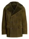 Ralph Lauren Shearling-lined Double-breasted Coat In Green