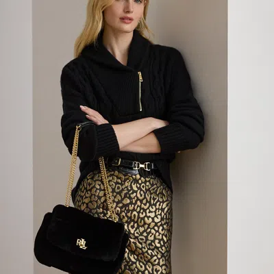 Ralph Lauren Shearling Medium Sophee Bag In Black