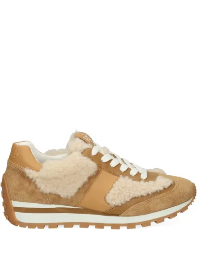 RALPH LAUREN SHEARLING SUEDE SNEAKERS