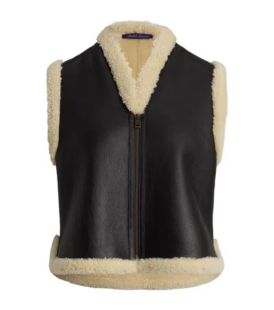 Ralph Lauren Shearling Tamlin Gilet In Black