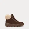 Polo Ralph Lauren Shearling-trim Suede Hiking Boot In Chocolate Brown