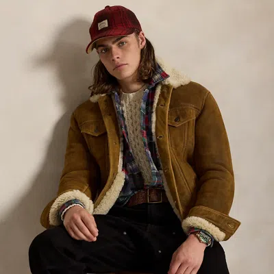 Ralph Lauren Shearling Trucker Jacket In Brown