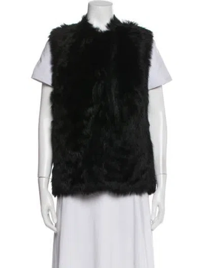 Pre-owned Ralph Lauren Shearling Vest In Black